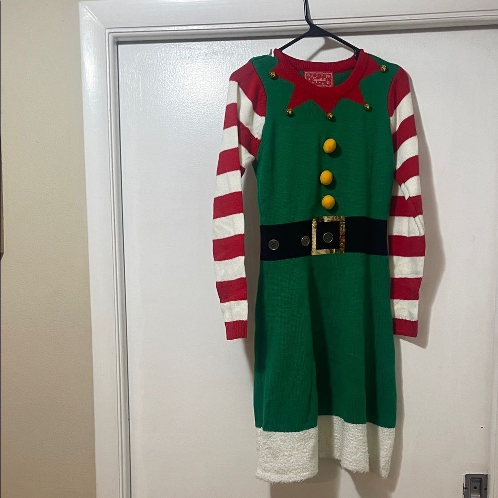 Festive Elf Costume Dress sweater size medium